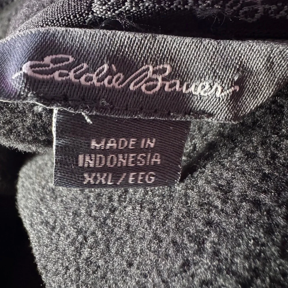 Eddie Bauer XXL Pullover Fleece‎ Olive Green Mens Snap Sweater Heavyweight